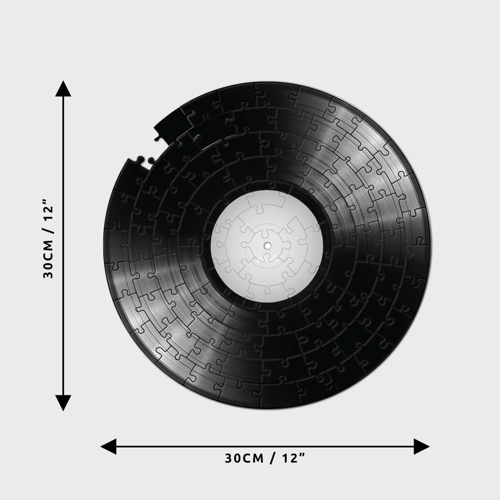 Pikkii 30cm Record Vinyl Jigsaw Puzzle Kids/Teens Interactive Toy Round (91 Pieces)