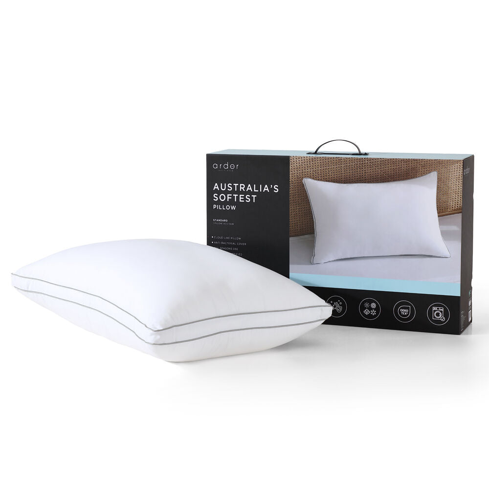 Ardor Australia's Softest Sleeping Pillow 48x73cm Home Bedding Rectangle White — image 3