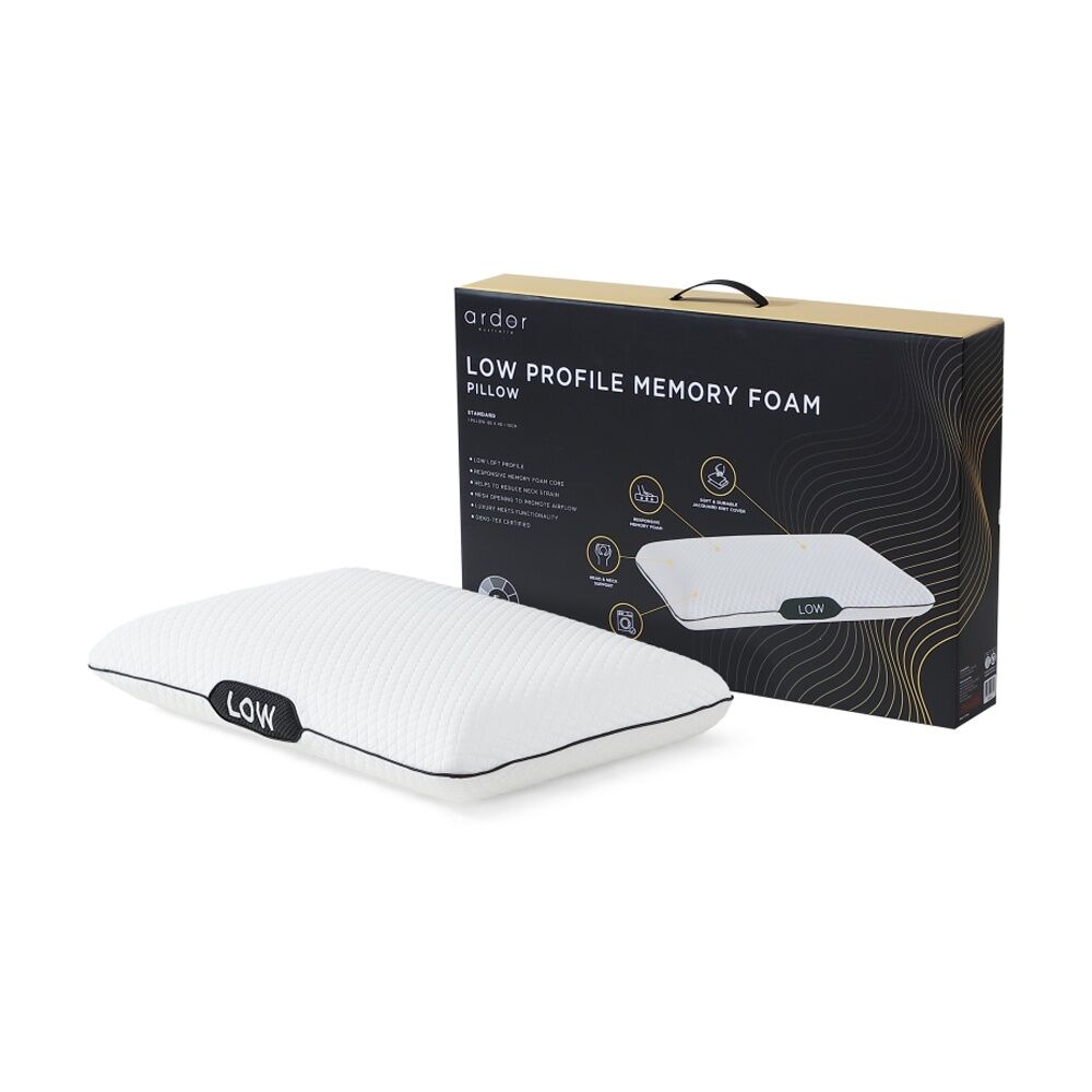 Ardor White 250GSM Low Profile Soft and Durable Memory Foam Pillow