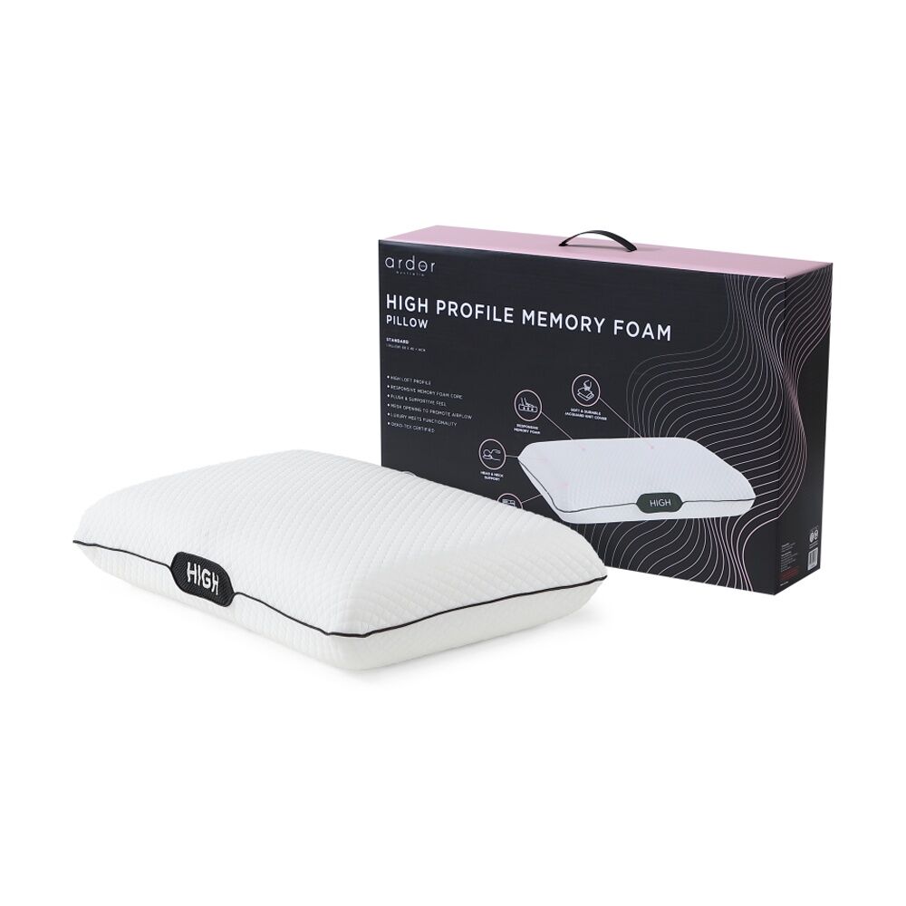 Ardor White 250GSM High Profile Soft and Durable Memory Foam Pillow