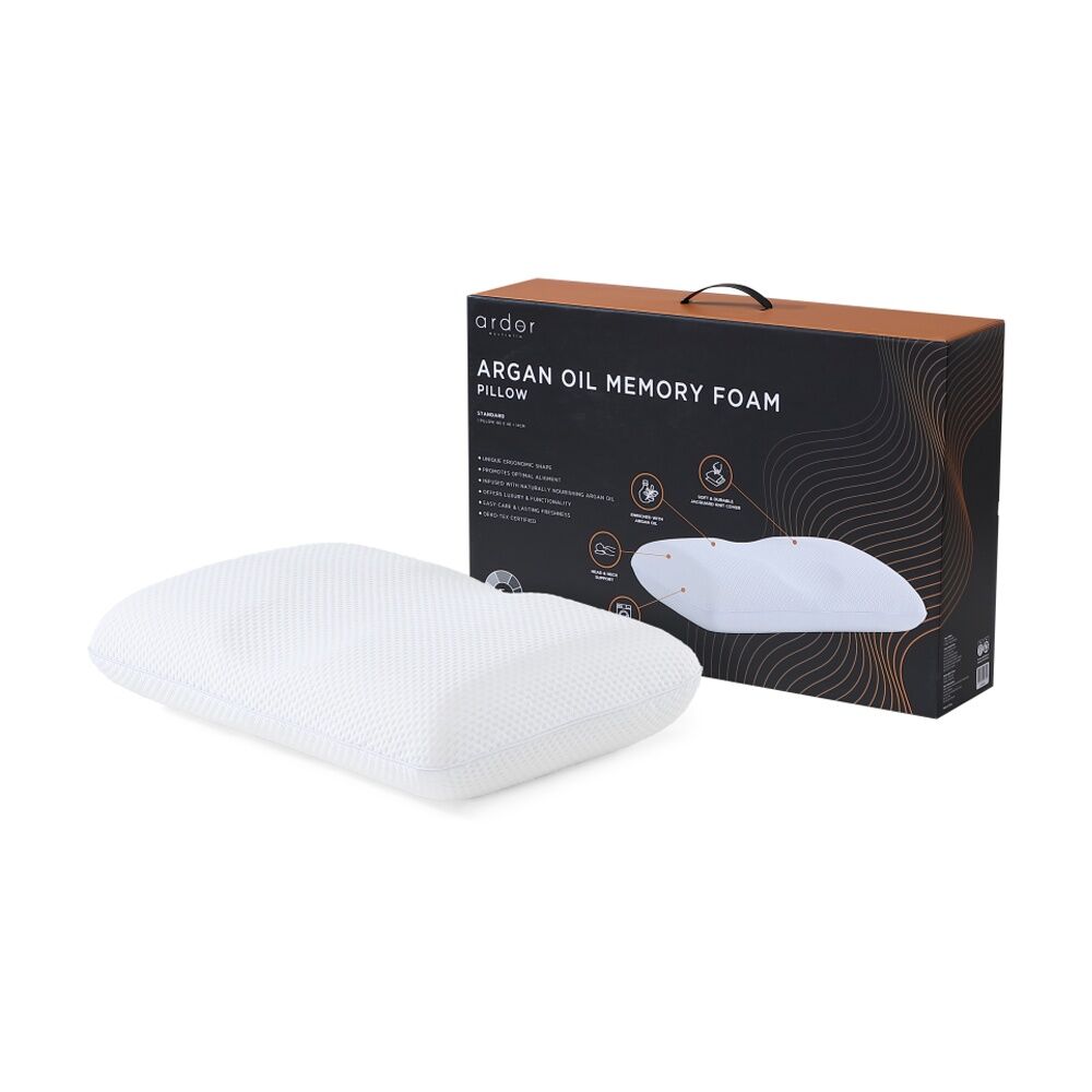 Ardor White 250GSM Argan Oil Memory Soft and Durable Foam Pillow
