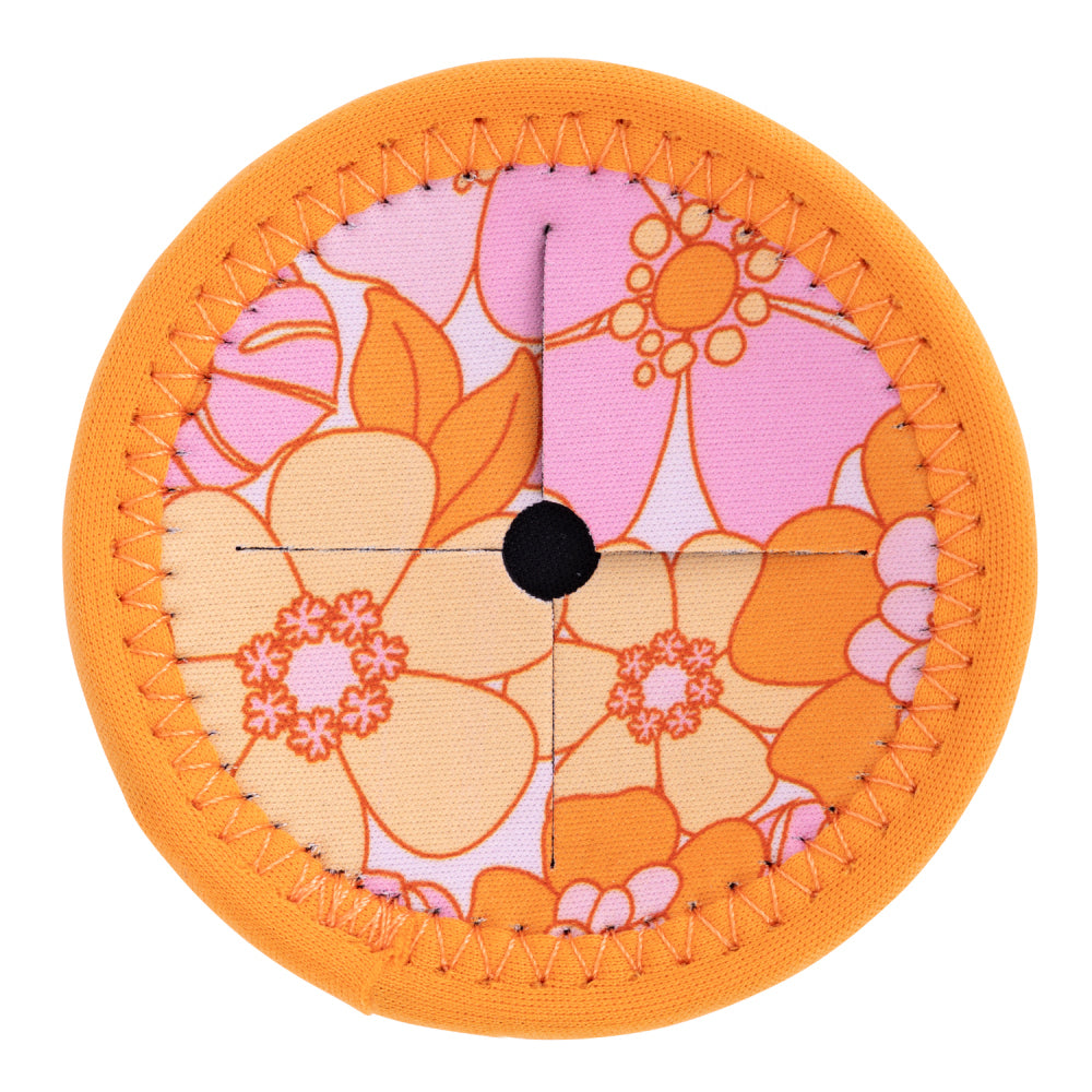 Splosh Picnic 9.5cm Retro Big Floral Wine Glass Rnd Coaster Table Protector Pad
