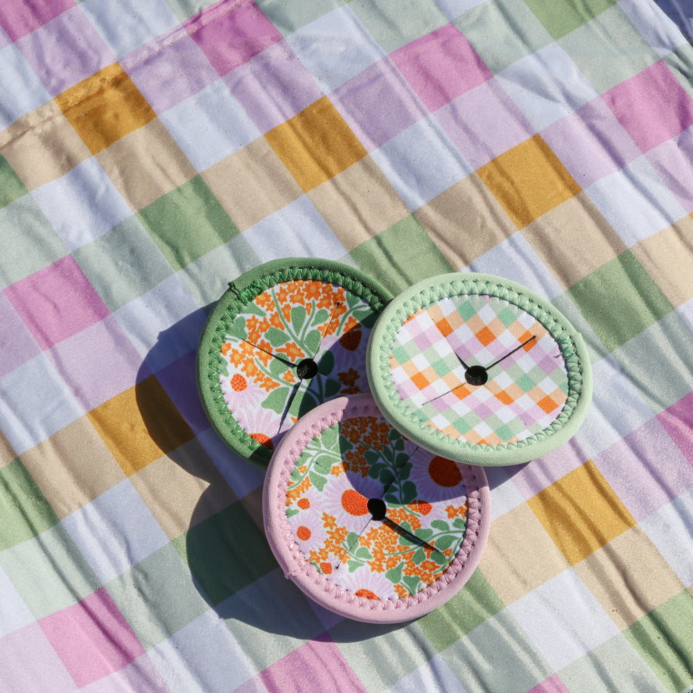 Splosh Picnic 9.5cm Spring Check Wine Glass Round Coaster Table Protector Pad — image 4