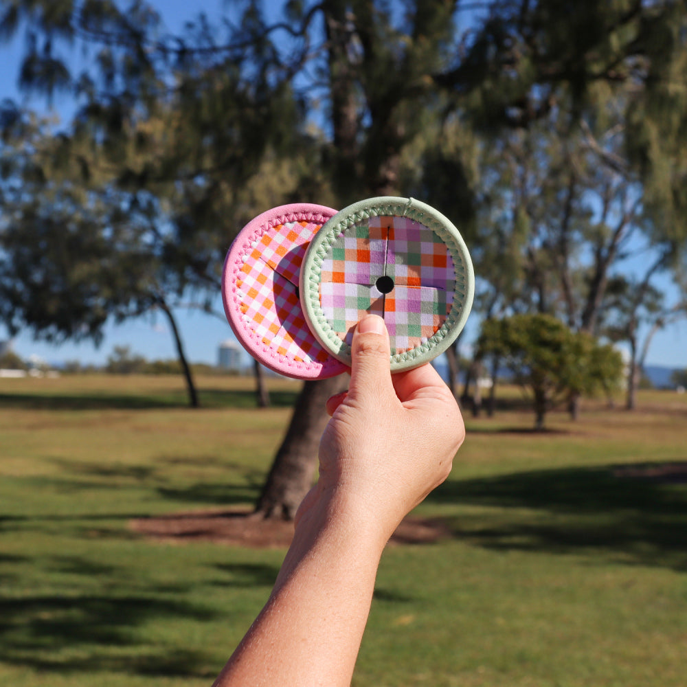 Splosh Picnic 9.5cm Spring Check Wine Glass Round Coaster Table Protector Pad — image 5
