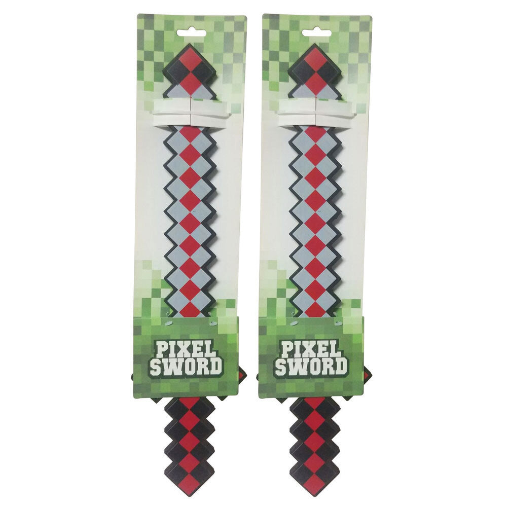 Pixel Art Sword 45cm Kids Game Battle Foam Weapon Playing Toy Assorted (2 Pack)