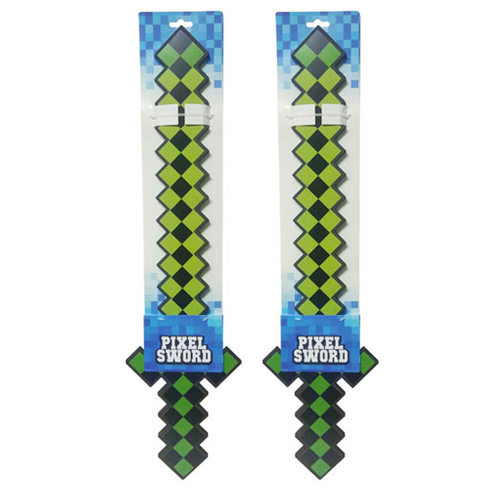 Pixel Art Sword 60cm Kids/Children 5+ Game Roleplay Battle Foam Weapon (2 Pack)