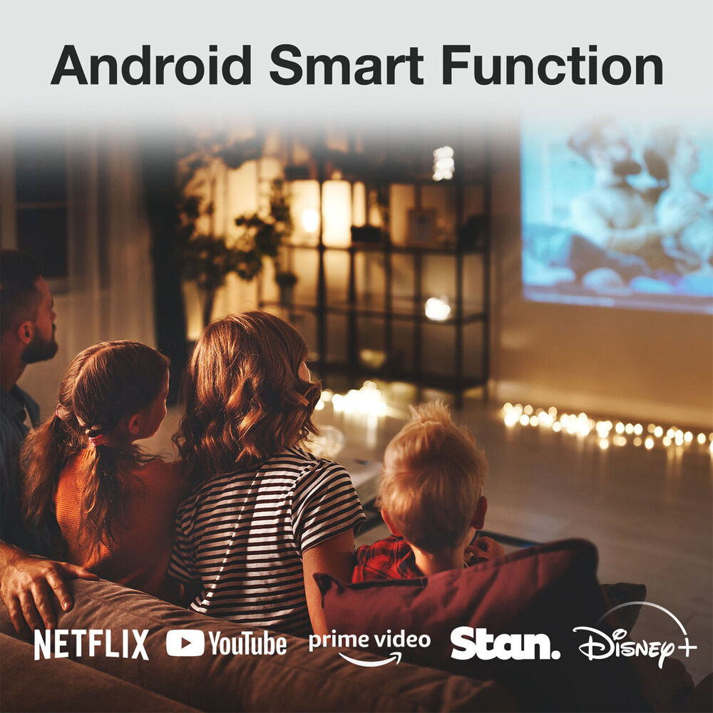 Laser White WiFi Support Cube 1080p Android LED Projector w/ 120in Screen — image 5