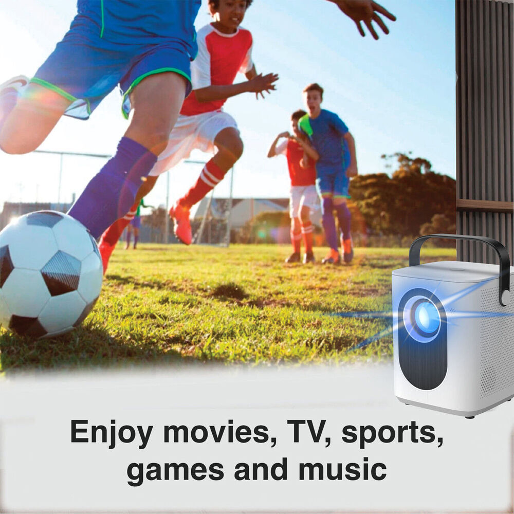 Laser White WiFi Support Cube 1080p Android LED Projector w/ 120in Screen — image 6