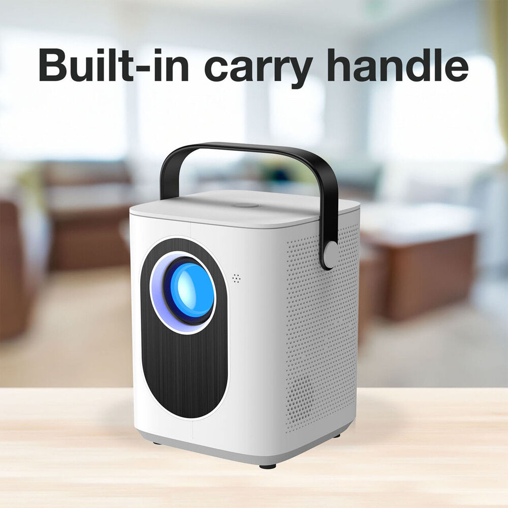 Laser White WiFi Support Cube 1080p Android LED Projector w/ 120in Screen — image 7