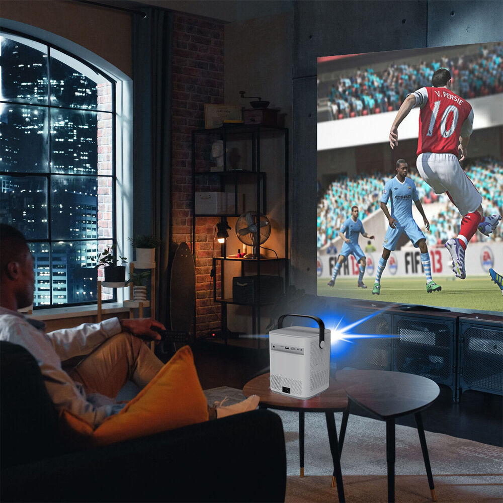 Laser White WiFi Support Cube 1080p Android LED Projector w/ 120in Screen — image 8