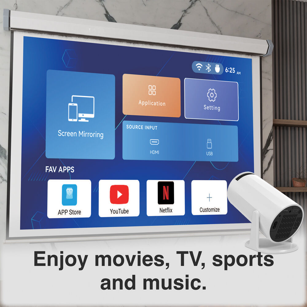 Laser White 100in Multi-Angle Tube Android LED Projector Expansive Screen — image 5