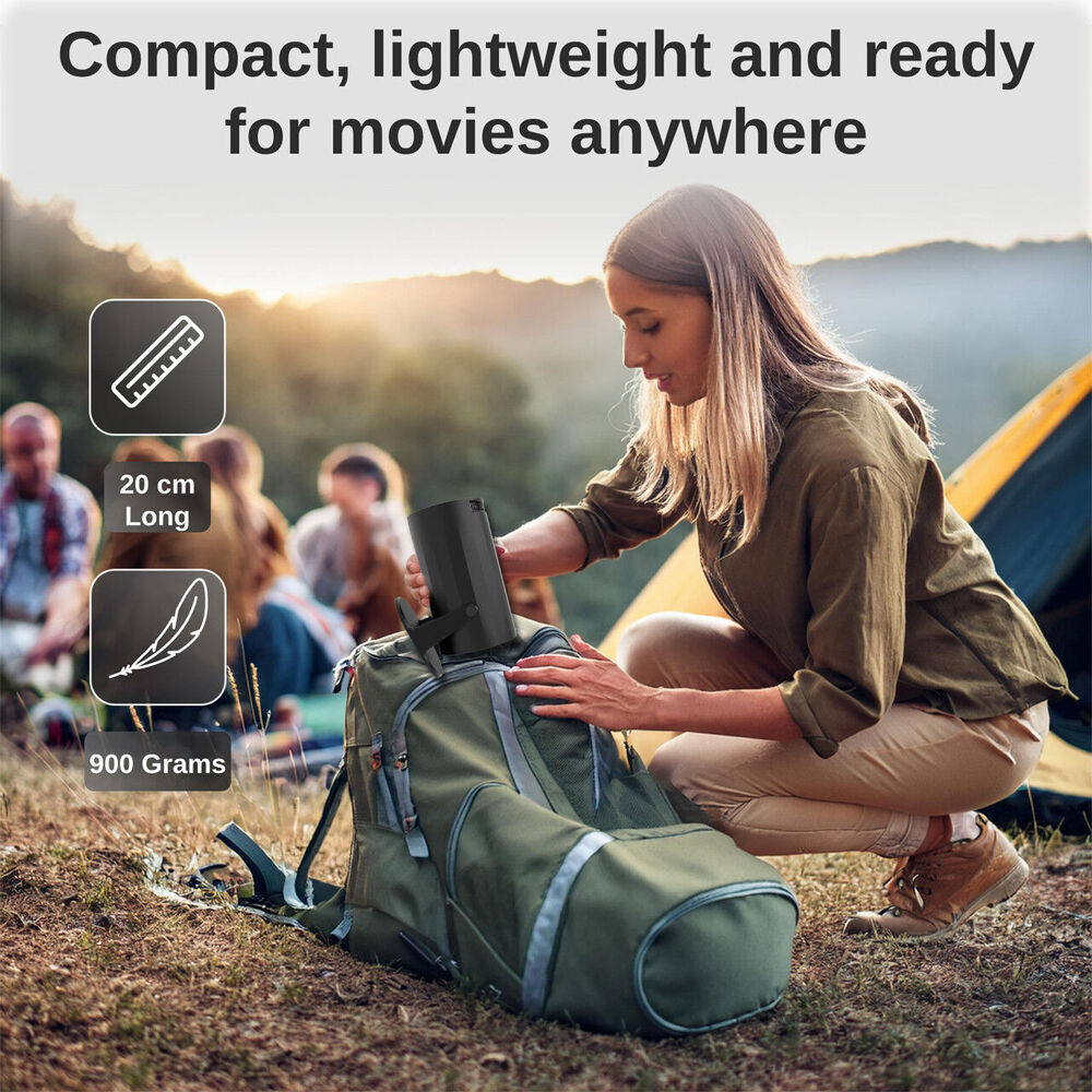 Laser Black Multi-Angle 1080p Android LED Compact Projector HD Resolution — image 5