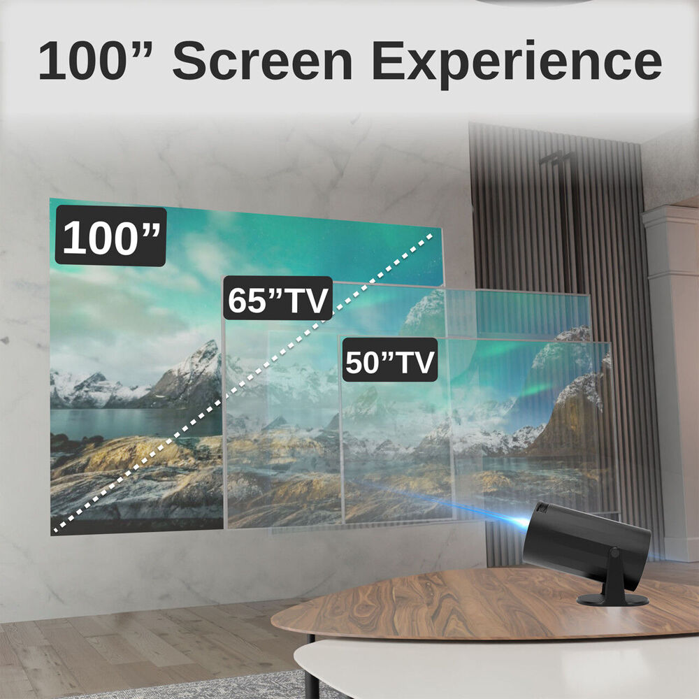 Laser Black Multi-Angle 1080p Android LED Compact Projector HD Resolution — image 6