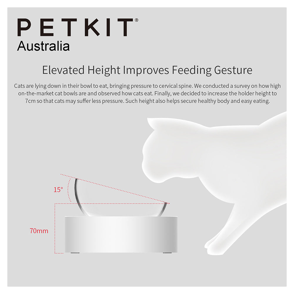 Petkit Fresh Nano Adjustable Single Cat/Dog/Pet Feeding Bowl Set Feeder Clear — image 5