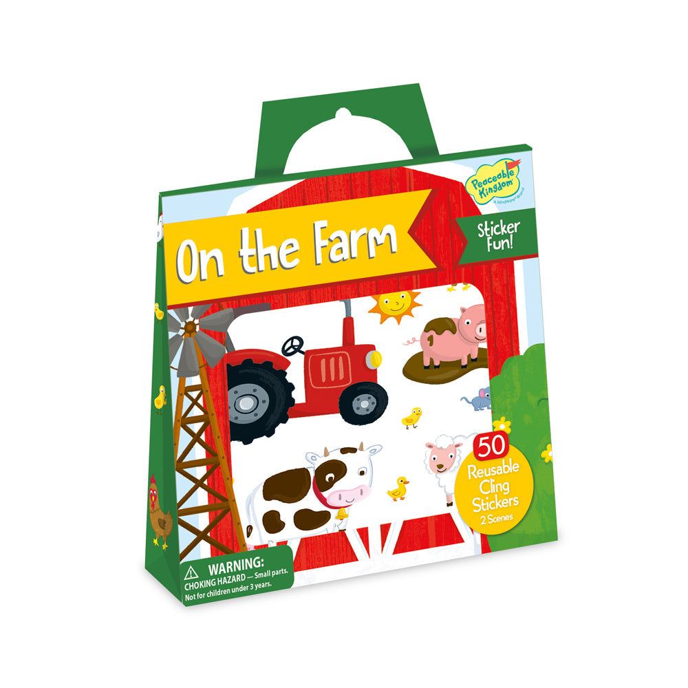 Peaceable Kingdom Kids/Children Reusable Sticker On the Farm Scene w/ Tote 3y+