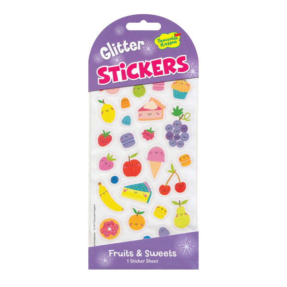 Peaceable Kingdoim Peaceable Kingdom Glitter Fruits & Sweets Sticker Sheet Pack Kids/Children 3y+