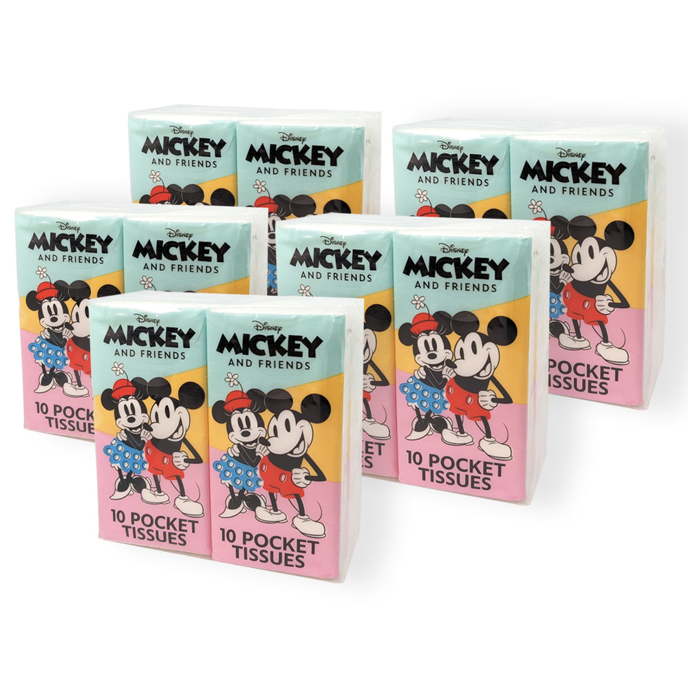 Disney 20 x10pc Mickey Mouse Kids/Child Pocket Travel/Portable Facial Tissues Sheet (5 Pack)