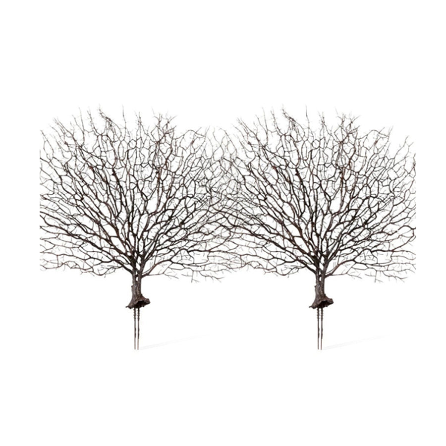 E Style Artificial 48cm Plastic Coral Fan Sea Plant Fake Faux Decor Brown (2 Pack)