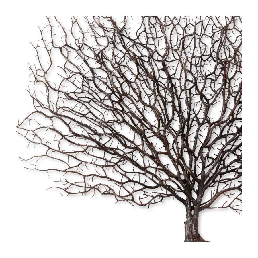 E Style Artificial 48cm Plastic Coral Fan Sea Plant Fake Faux Decor Brown (2 Pack) — image 3