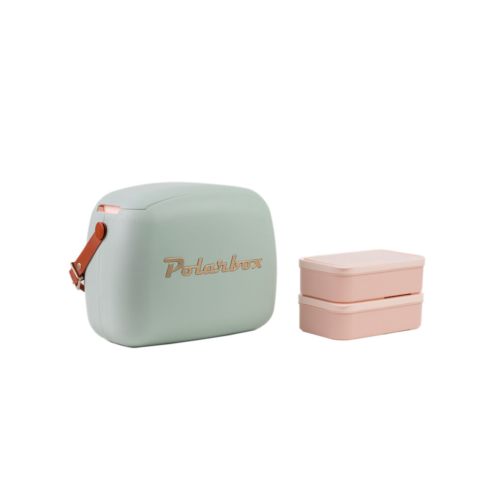 Polarbox Gold 6L Carry Storage Cooler Bag w/2x Lunch Food Container Green Tea — image 2