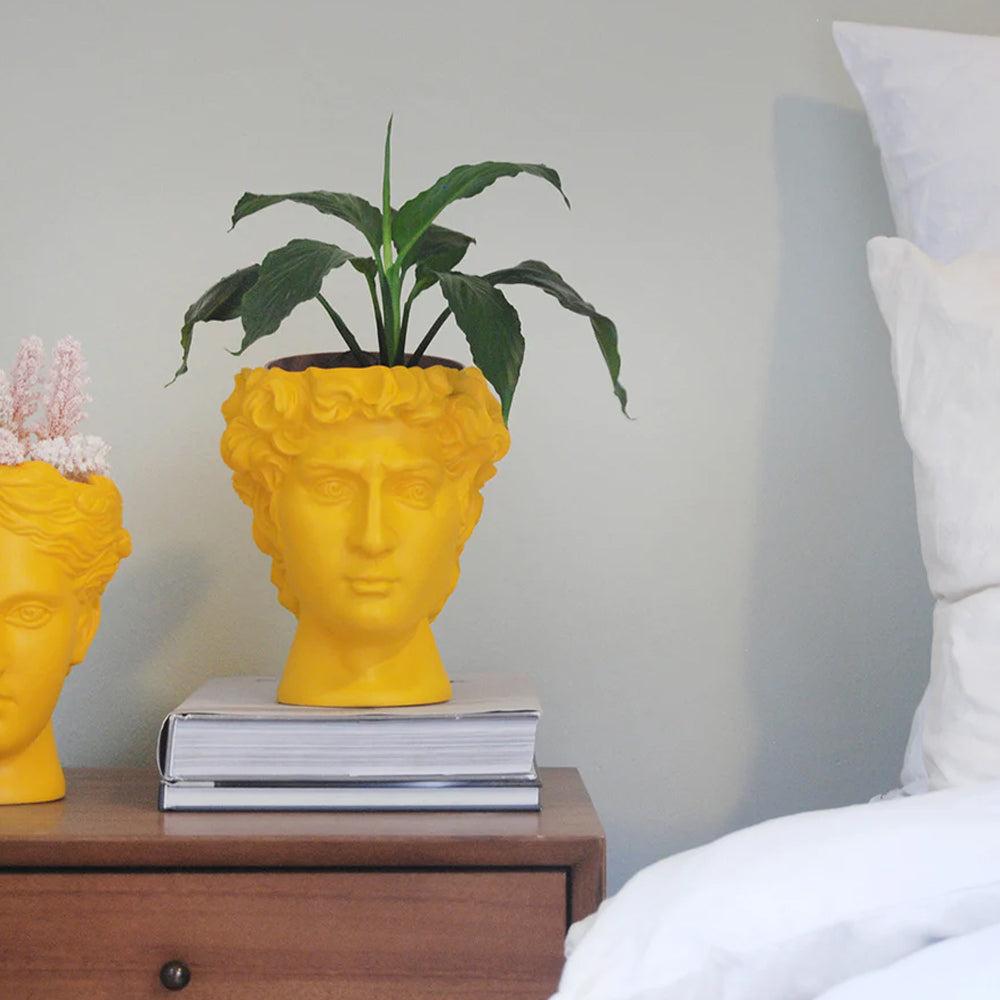 White Moose Resin 17x20cm David Vase/Plant Holder Home/Room Desk Decor Yellow — image 4
