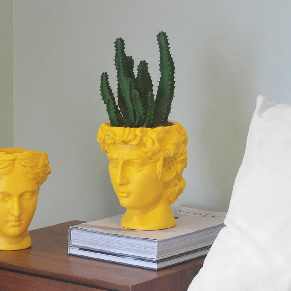 White Moose Resin 17x20cm David Vase/Plant Holder Home/Room Desk Decor Yellow — image 5