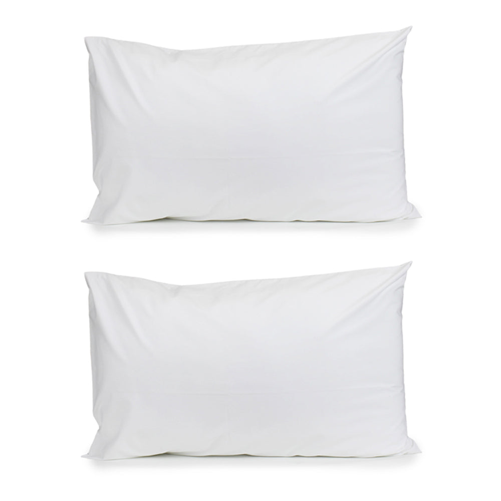 Jason Commercial 100% Cotton Deluxe Bedroom Pillow Case 48x73cm White 250TC (2 Pack)