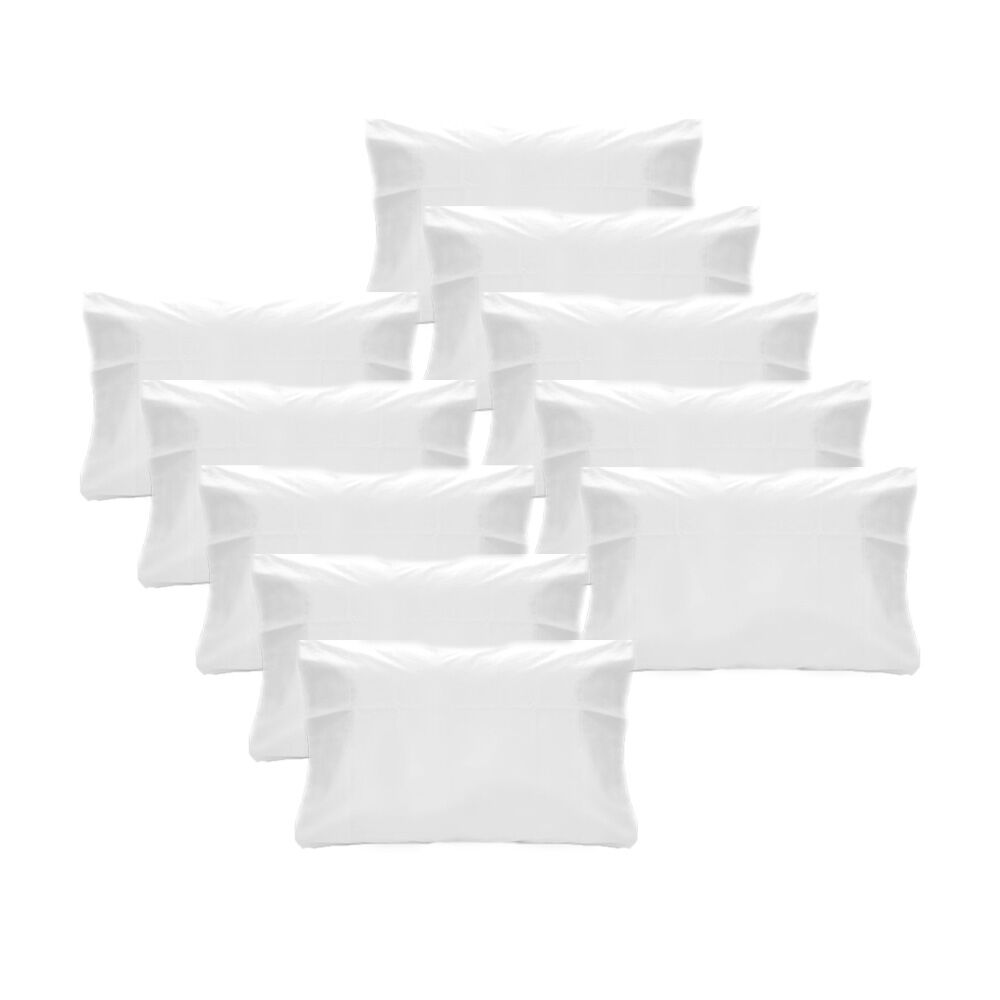 Jason Commercial Standard Crisp Durable Cotton Pillowcase 48x73cm White (10 Pack)