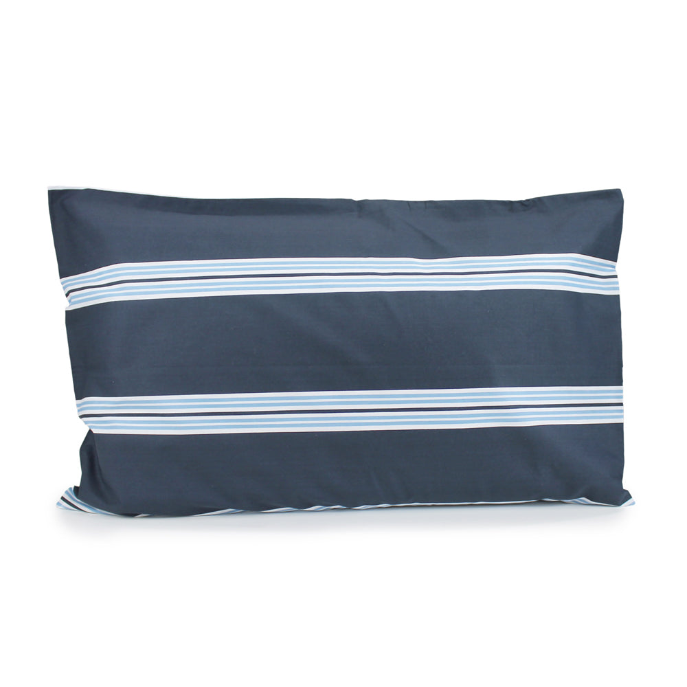 Jason Commercial Hudson Striped Pillow Case Navy Spring Blue Stripe 48x73cm