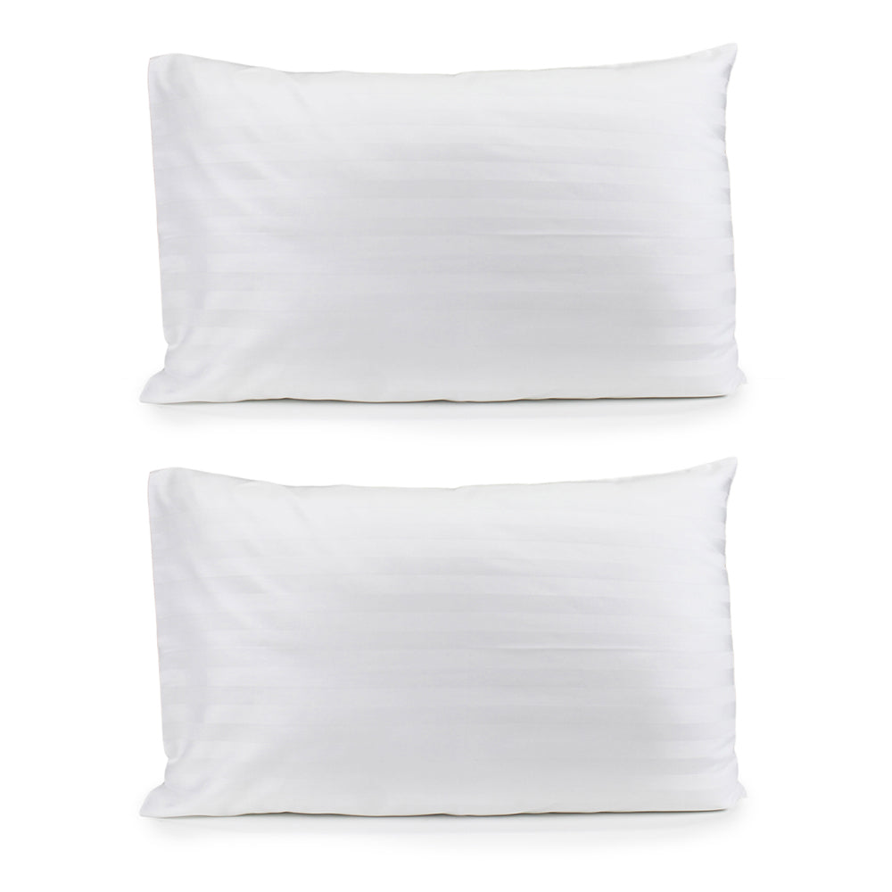 Jason Commercial Satin Stripe Pillow Case 48x73cm White (2 Pack)