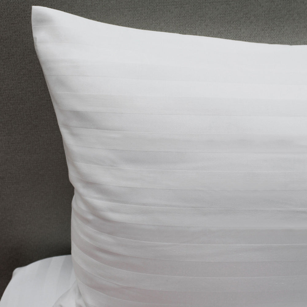 Jason Commercial Satin Stripe Premium Bedroom Easy Care Pillow Case 48x73cm WHT — image 2