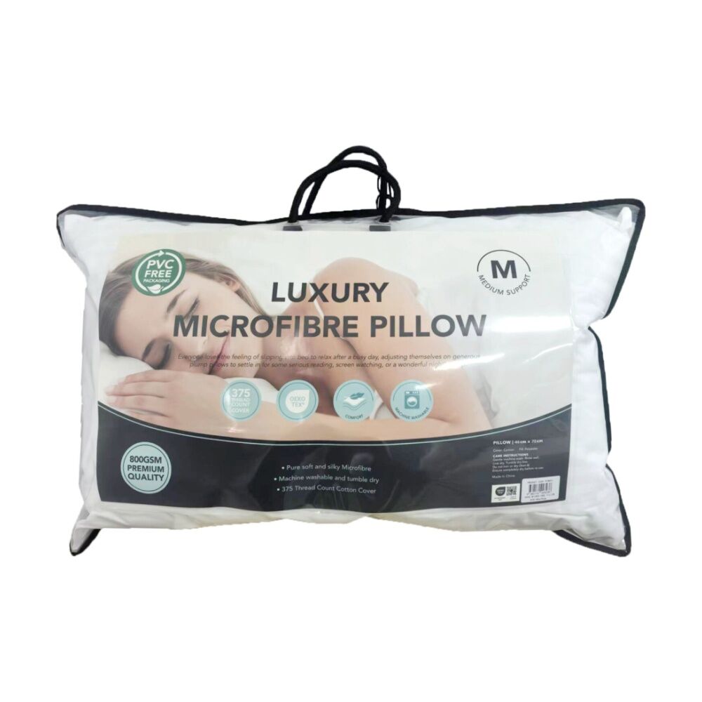 Grosvenor House Luxury Microfibre Pillow 375TC Cotton Cover