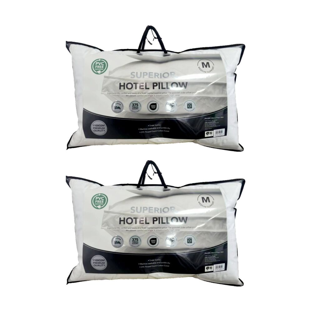 Grosvenor House Superior Hotel Pillow Microfibre-Blended 1100g (2 Pack)