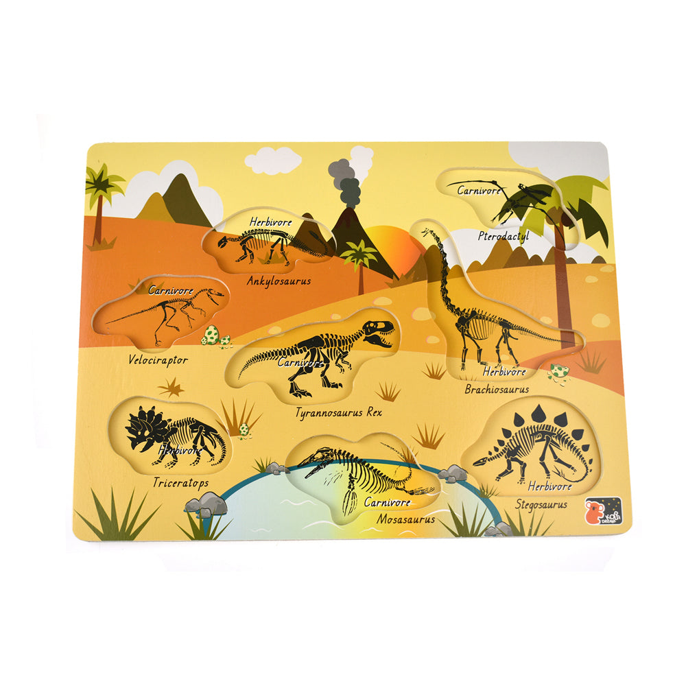 Koala Dream 2 In 1 Dinosaur Peg Wooden Puzzle Educational Game Toy Kids 18m+ — image 2