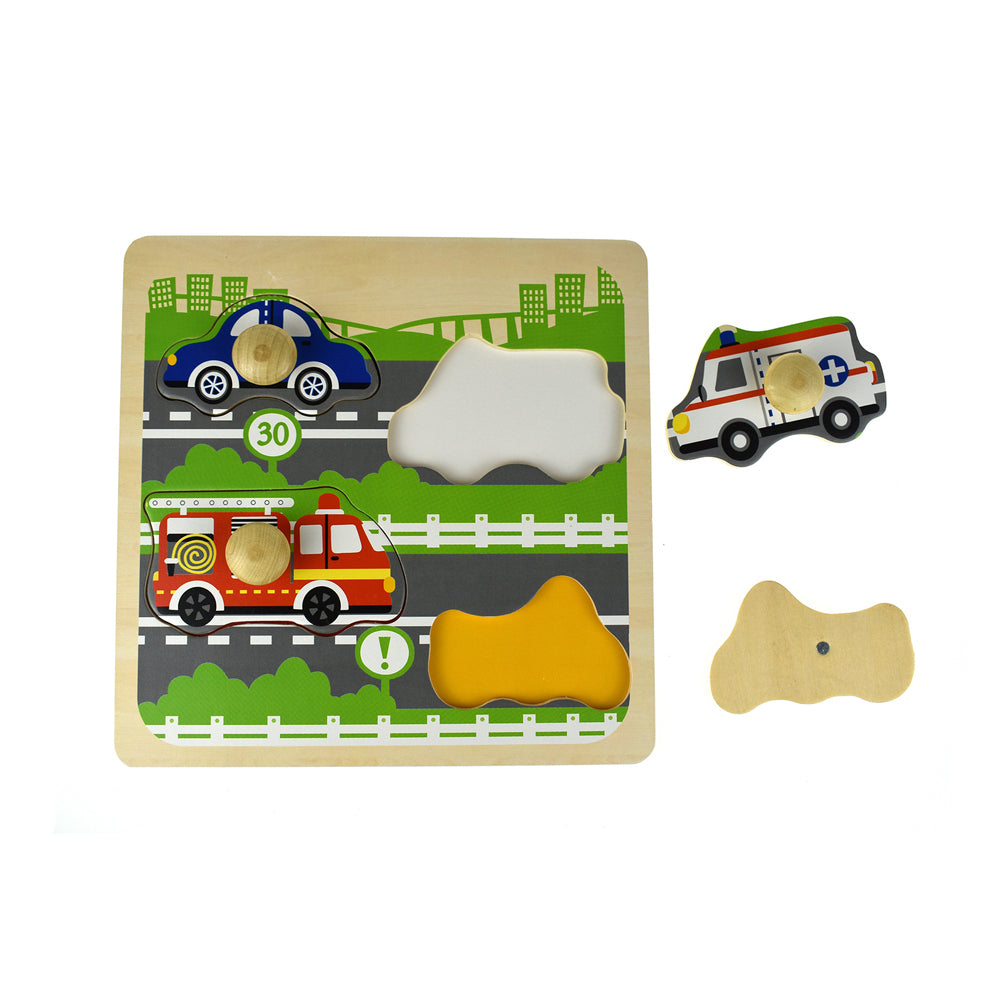 Kaper Kidz Traffic Large Peg Wooden Puzzle Play Educational Game Toy Kids 10m+ — image 3