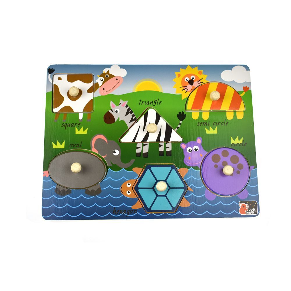 Koala Dream 2 In 1 Safari Animal Shape Childrens Early Learning Peg Puzzle 18m+