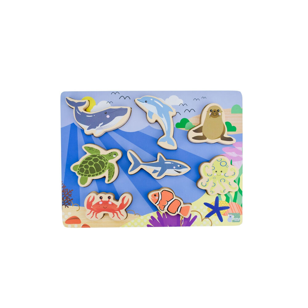 Koala Dream Sea Animals Wooden Chunky Puzzle/Toy 12m+ (8 Pieces)