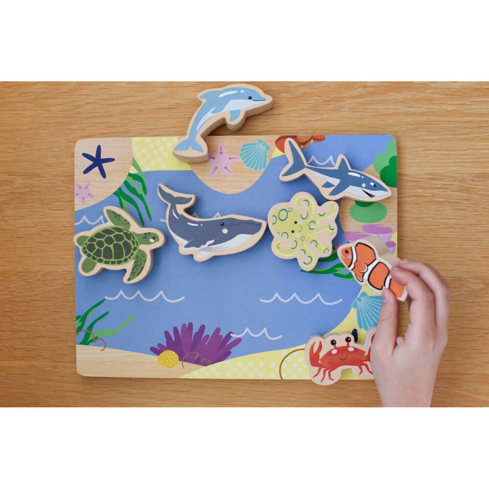 Koala Dream Wooden Chunky Puzzle Toy 8 Piece Sea Animals Kids 12m+ (2 Pack) — image 9