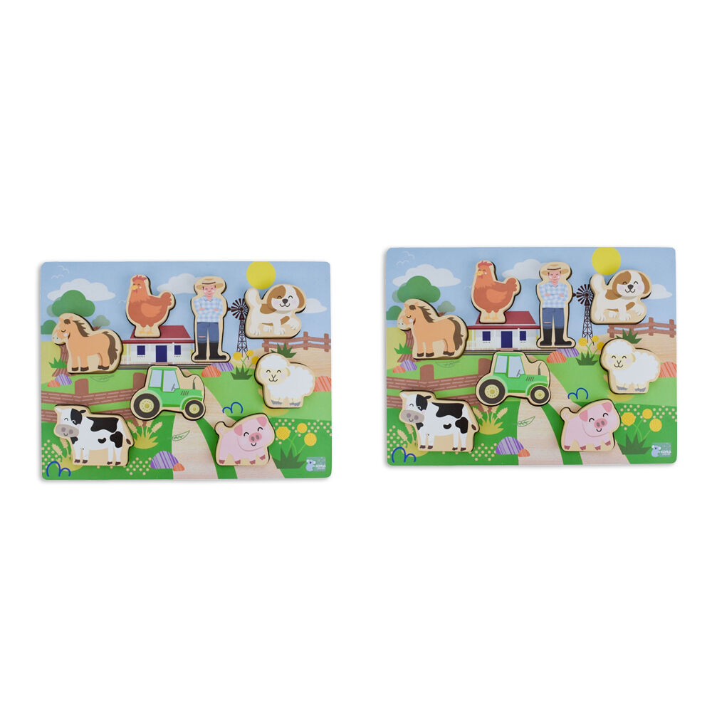 Koala Dream Wooden Chunky Aussie Farm Animal Kids Toy Puzzle 12m+ (2 Pack)