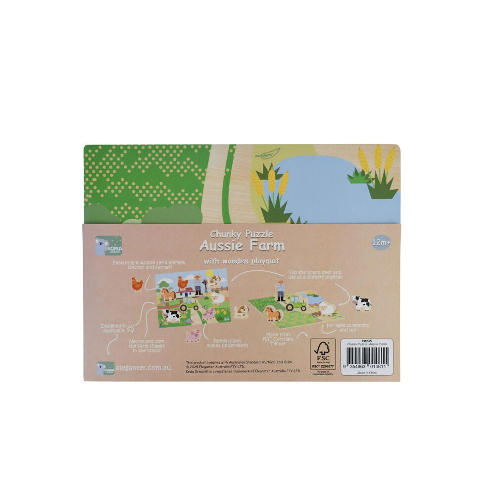 Koala Dream Wooden Chunky Aussie Farm Animal Kids Toy Puzzle 12m+ (2 Pack) — image 7