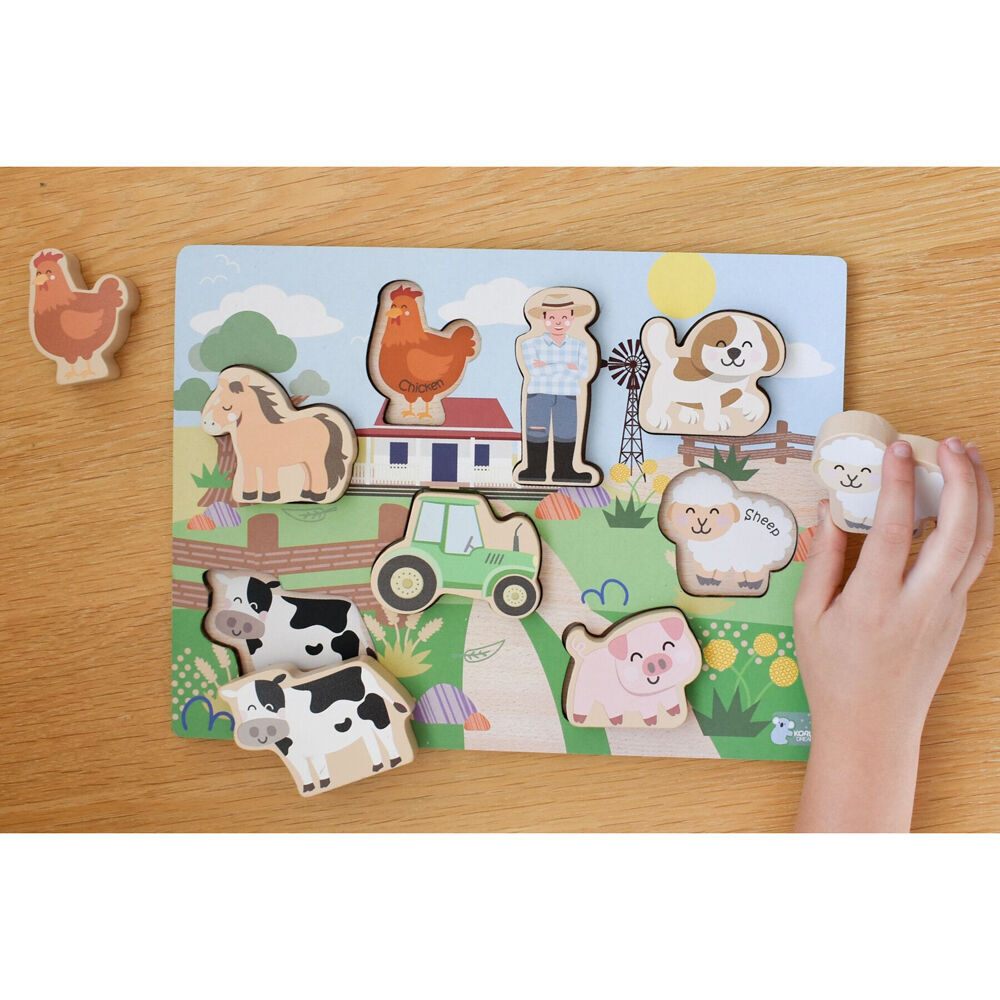 Koala Dream Wooden Chunky Aussie Farm Animal Kids Toy Puzzle 12m+ (2 Pack) — image 8