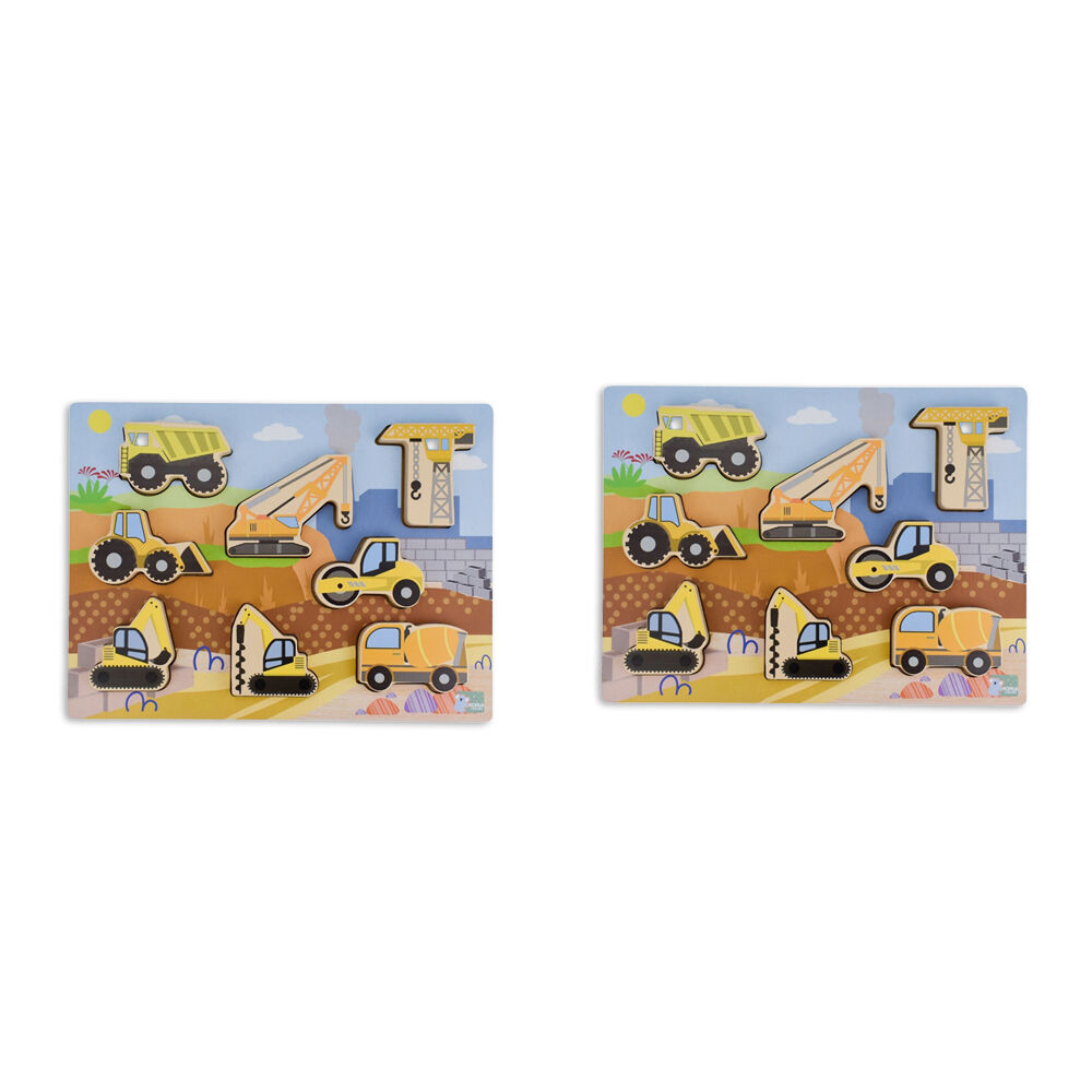 Koala Dream Wooden Chunky Construction Vehicle Kids Toy Puzzle 12m+ (2 Pack)