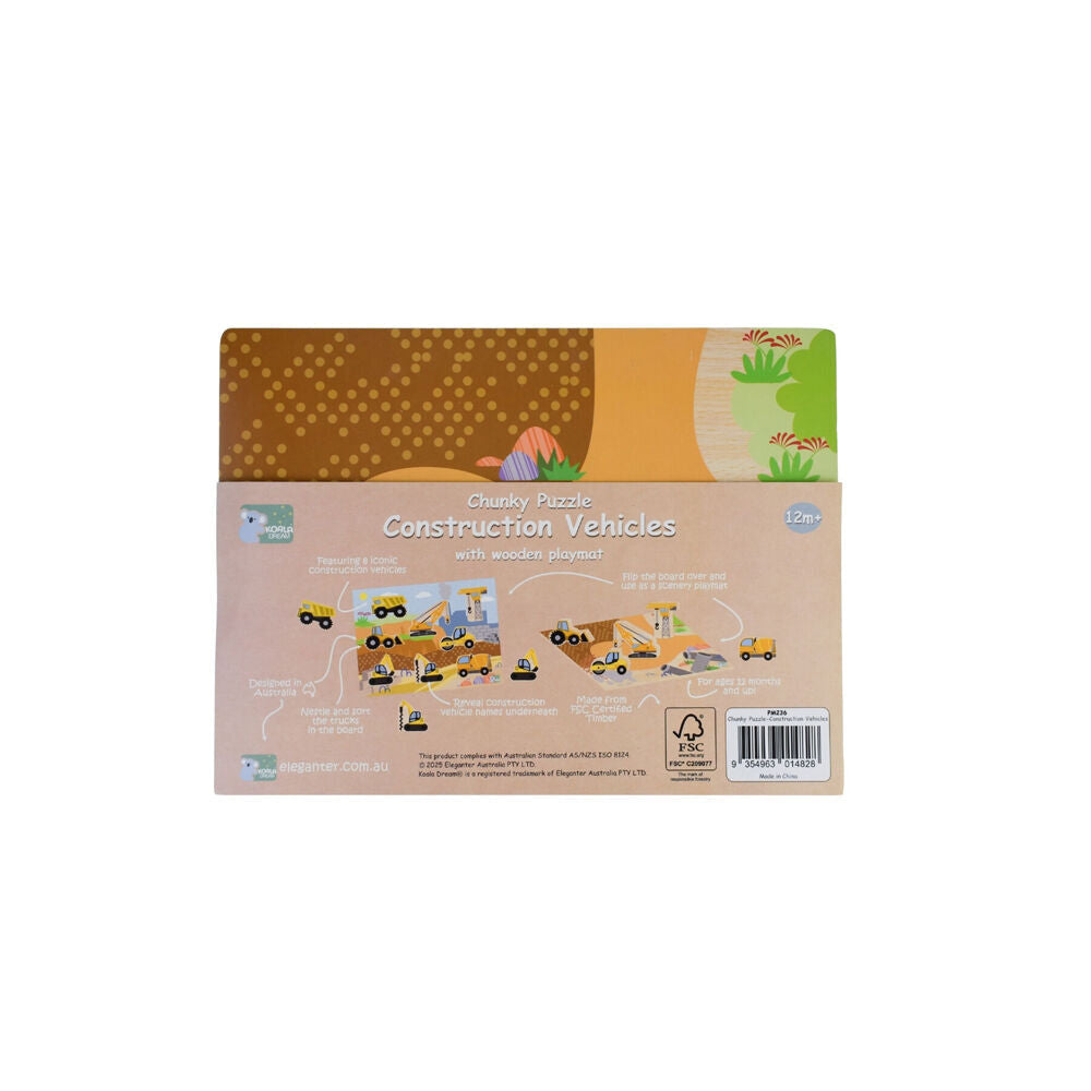 Koala Dream Wooden Chunky Construction Vehicle Kids Toy Puzzle 12m+ (2 Pack) — image 7