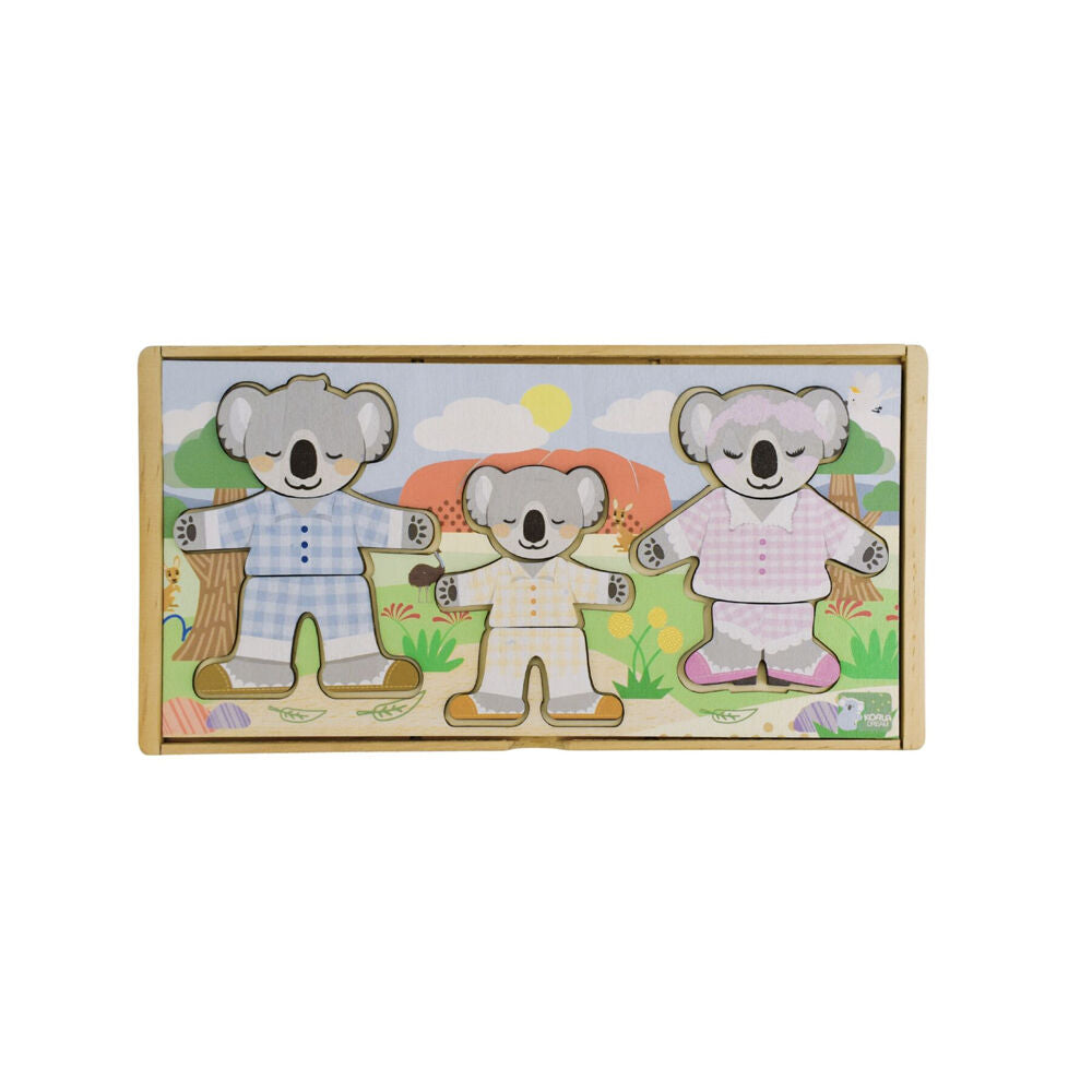 Koala Dream 18m+ Wooden Dressing Up Koala Family w/ Expressions Kids Toy — image 2