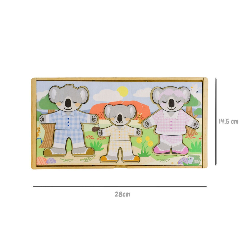 Koala Dream 18m+ Wooden Dressing Up Koala Family w/ Expressions Kids Toy — image 5