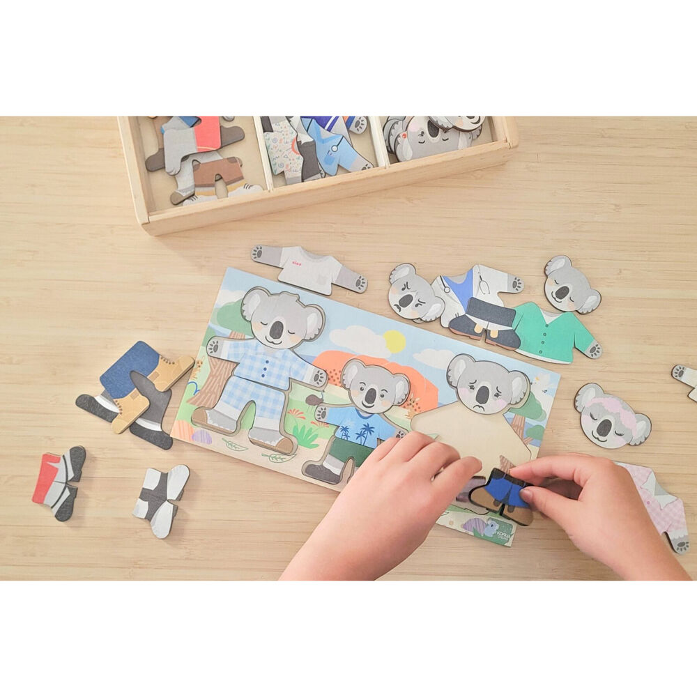 Koala Dream 18m+ Wooden Dressing Up Koala Family w/ Expressions Kids Toy — image 9