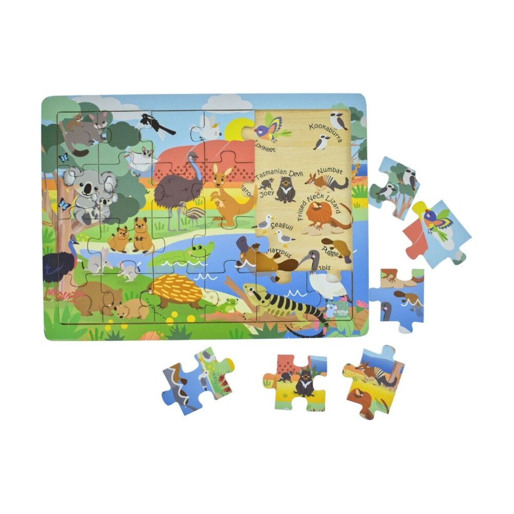 Koala Dream Aussie Animals Names Jigsaw Puzzle Kids Toy 18m+ Wooden (24 Pieces) — image 2