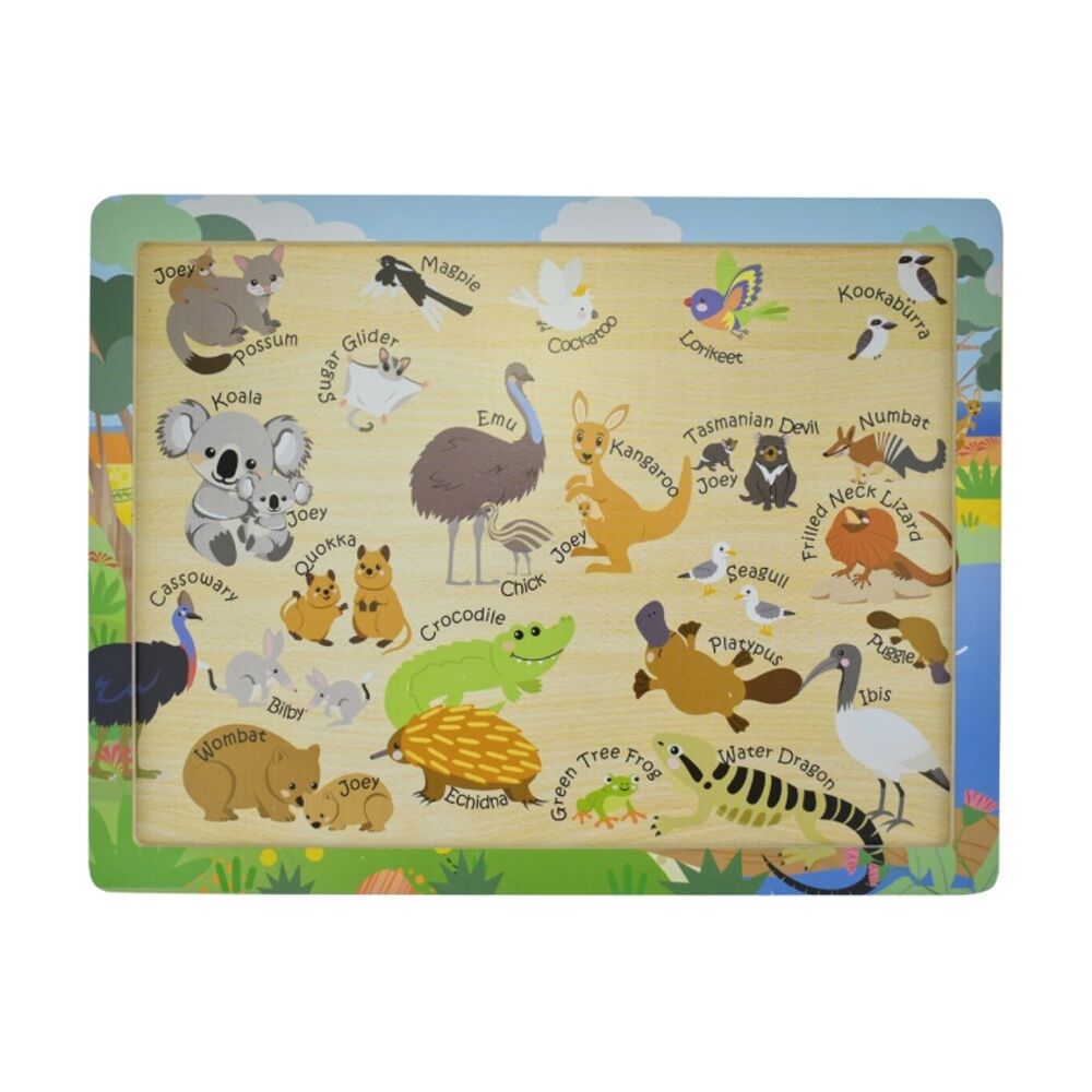 Koala Dream Kids Jigsaw Puzzle Set Aussie Sea Animals and Map 24pc — image 3