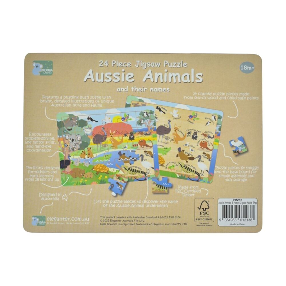 Koala Dream Kids Jigsaw Puzzle Set Aussie Sea Animals and Map 24pc — image 7