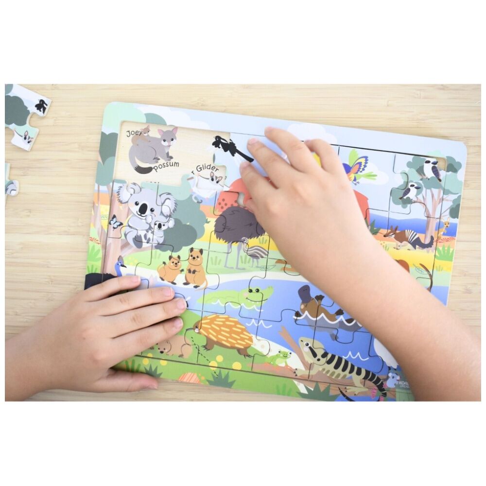 Koala Dream Kids Jigsaw Puzzle Set Aussie Sea Animals and Map 24pc — image 8